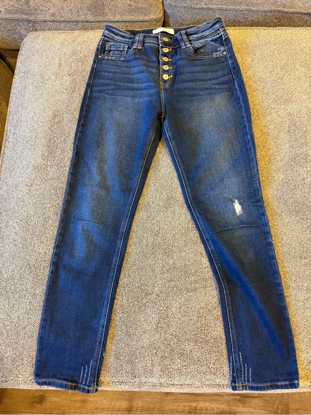 KanCan Dark Blue Button-Fly Skinny Jeans